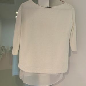 ZARA WHITE SWEATER WITH SHEER LINING